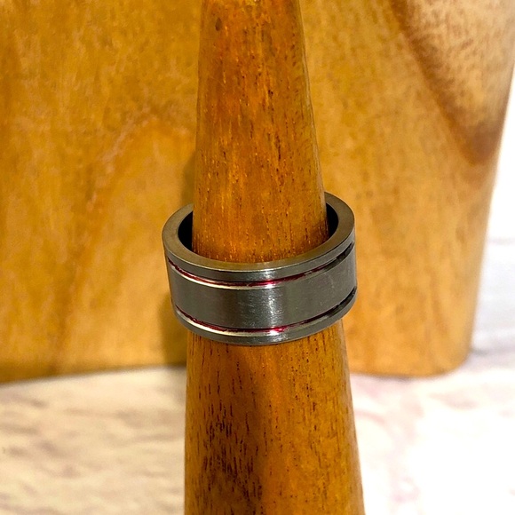 Estate Steel or Tungsten Men's Silver Ring size 8